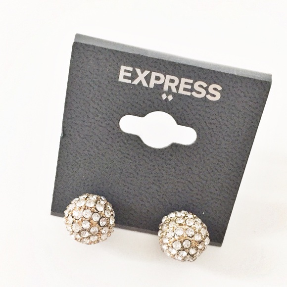 Express Jewelry - Express gold pavè stud earrings
